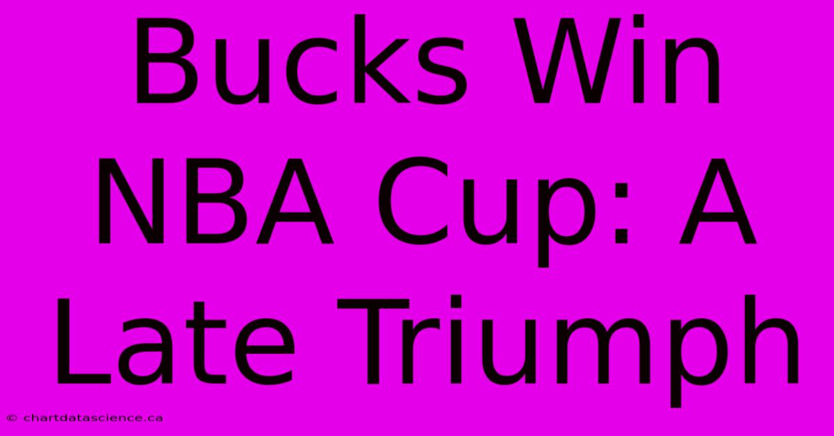 Bucks Win NBA Cup: A Late Triumph