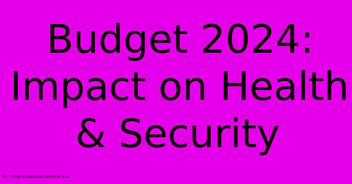 Budget 2024: Impact On Health & Security 