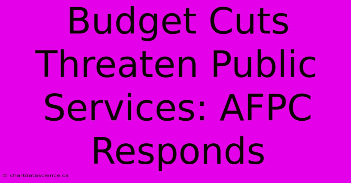 Budget Cuts Threaten Public Services: AFPC Responds