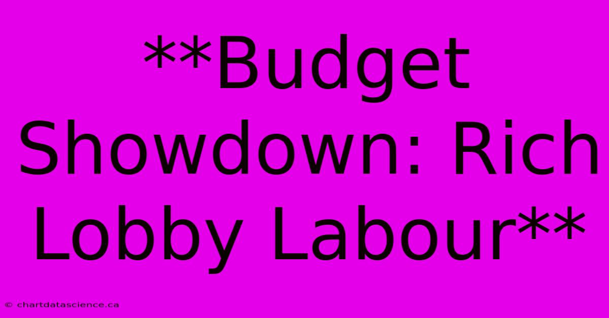 **Budget Showdown: Rich Lobby Labour**