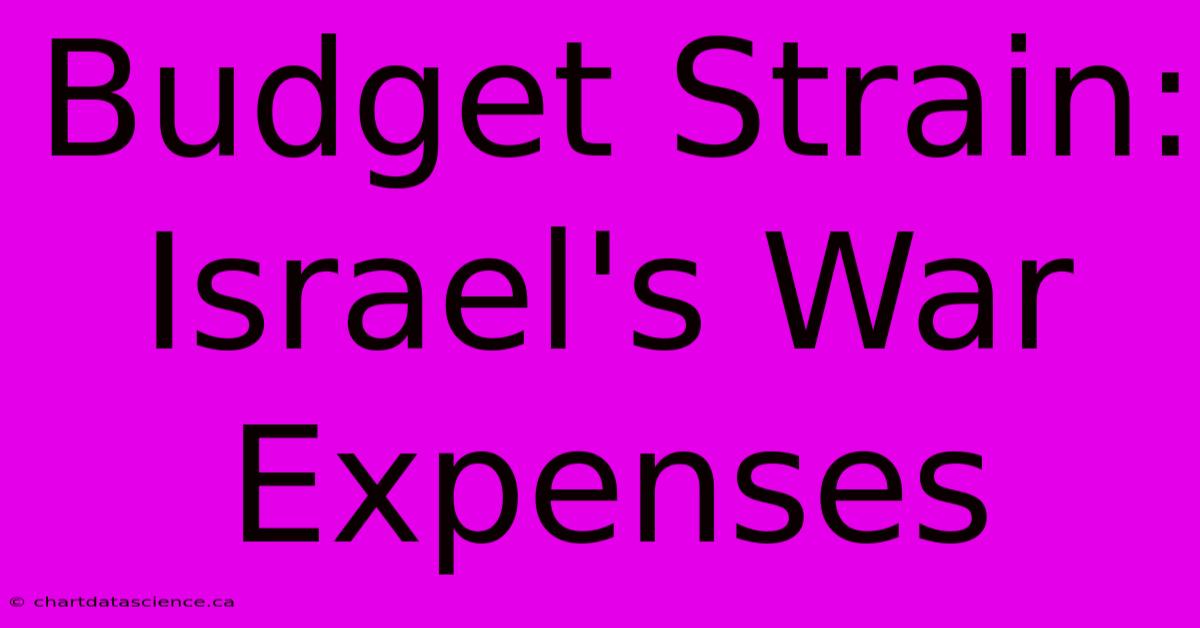 Budget Strain: Israel's War Expenses