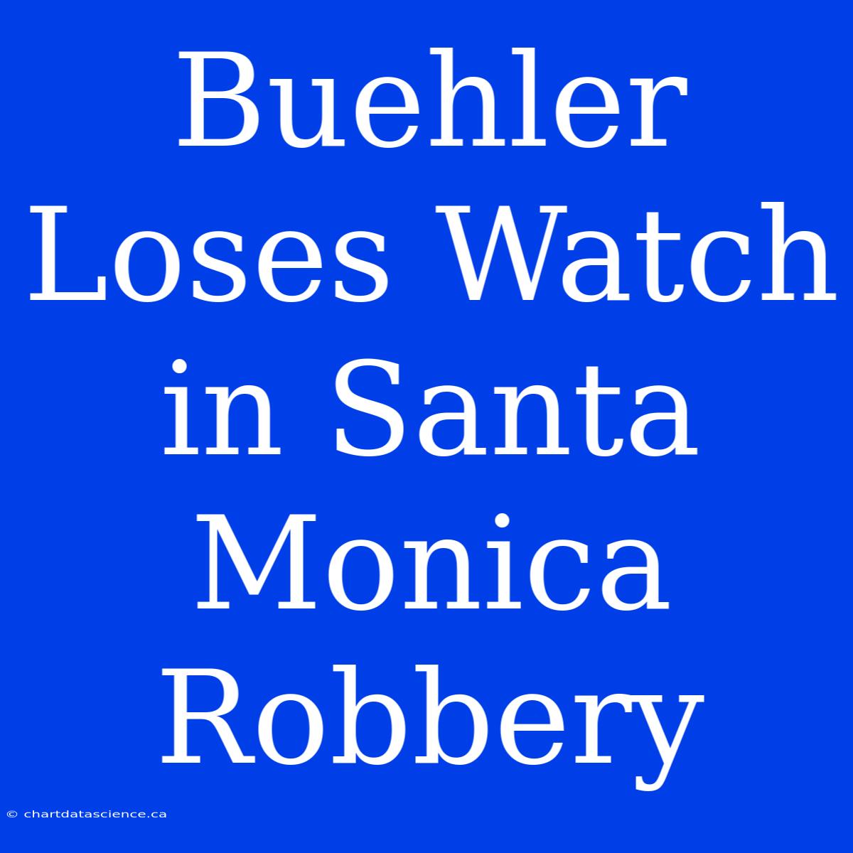 Buehler Loses Watch In Santa Monica Robbery