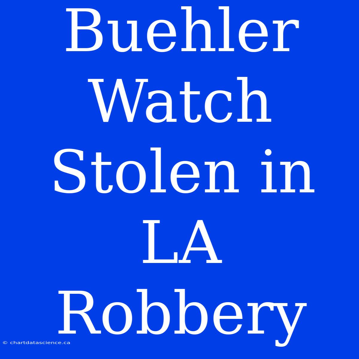 Buehler Watch Stolen In LA Robbery