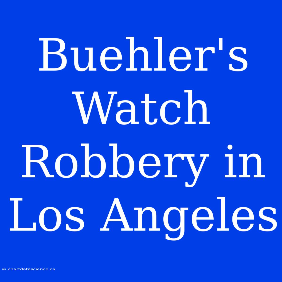 Buehler's Watch Robbery In Los Angeles