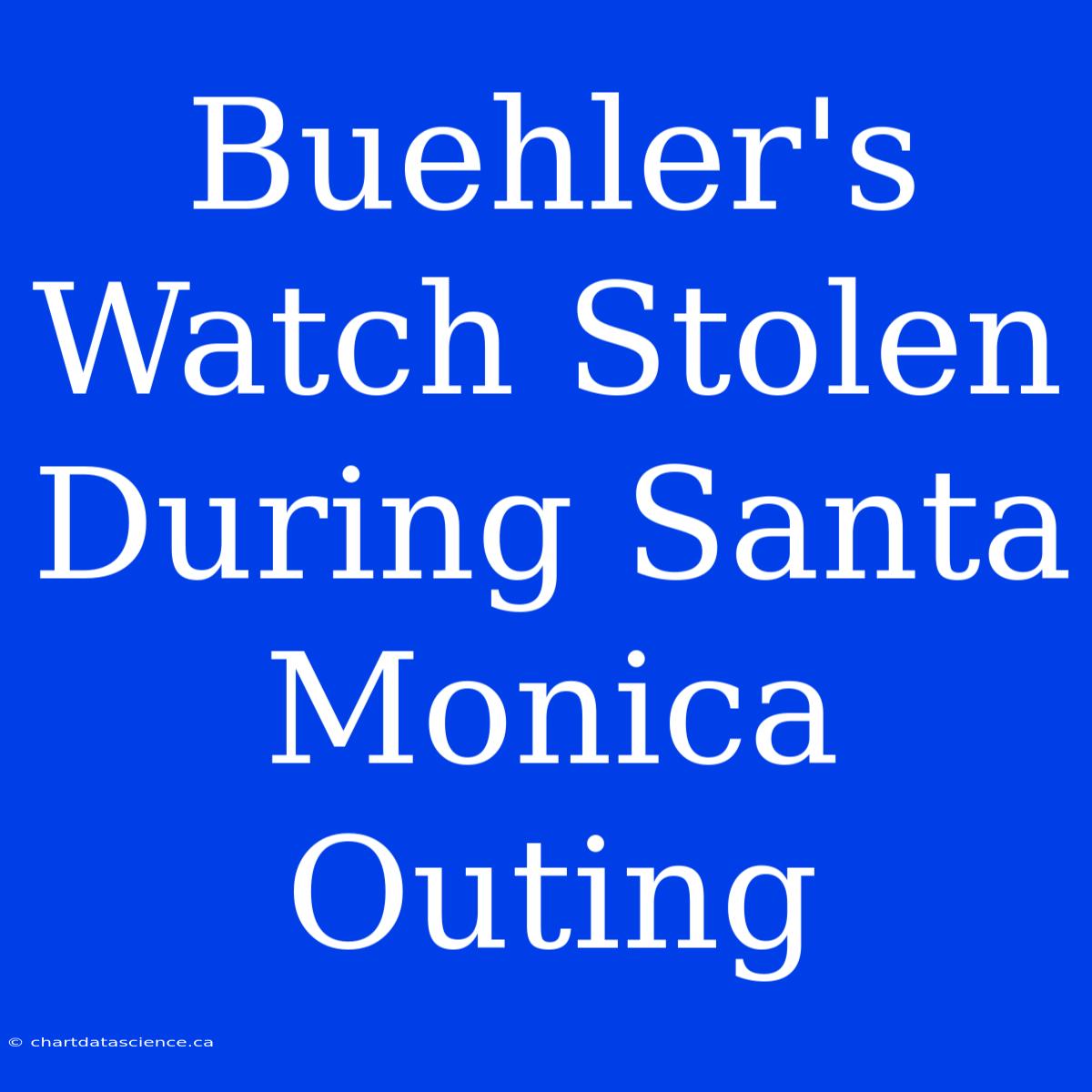 Buehler's Watch Stolen During Santa Monica Outing