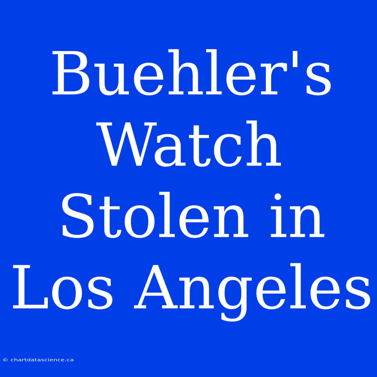 Buehler's Watch Stolen In Los Angeles