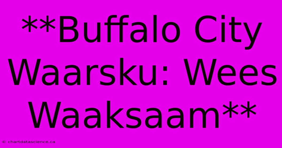 **Buffalo City Waarsku: Wees Waaksaam** 