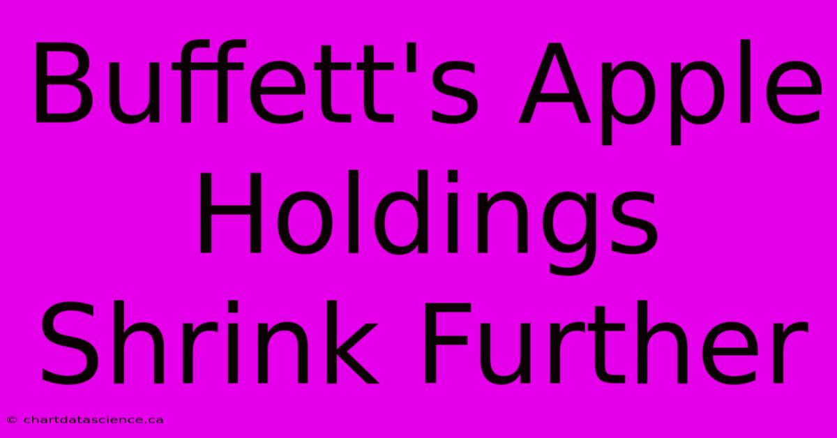 Buffett's Apple Holdings Shrink Further