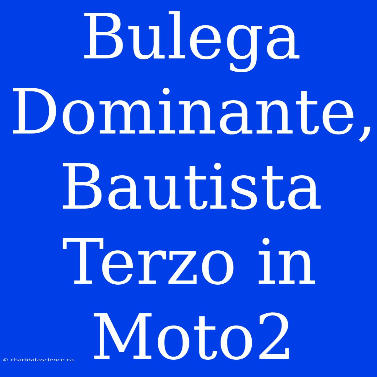 Bulega Dominante, Bautista Terzo In Moto2