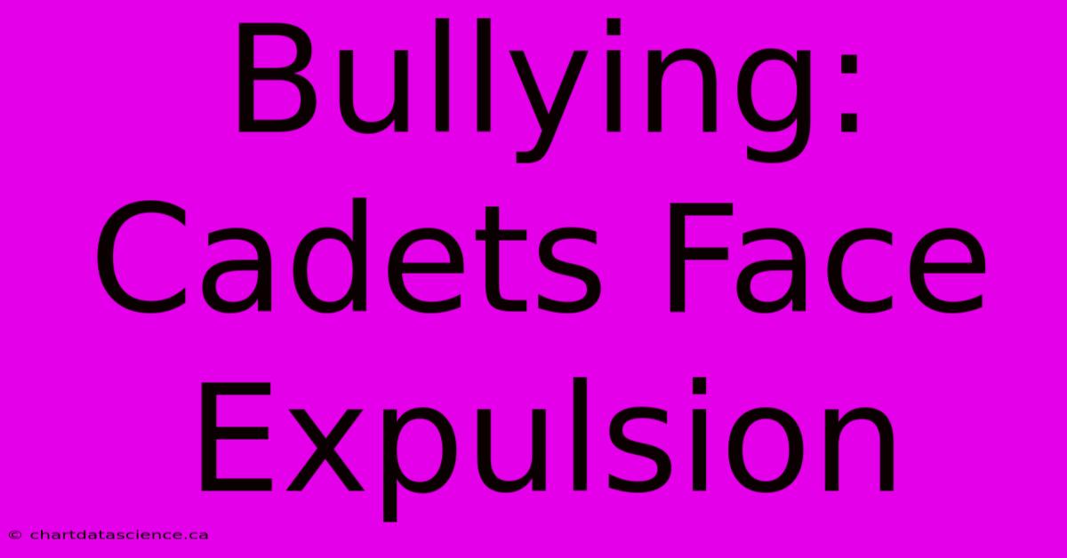 Bullying: Cadets Face Expulsion