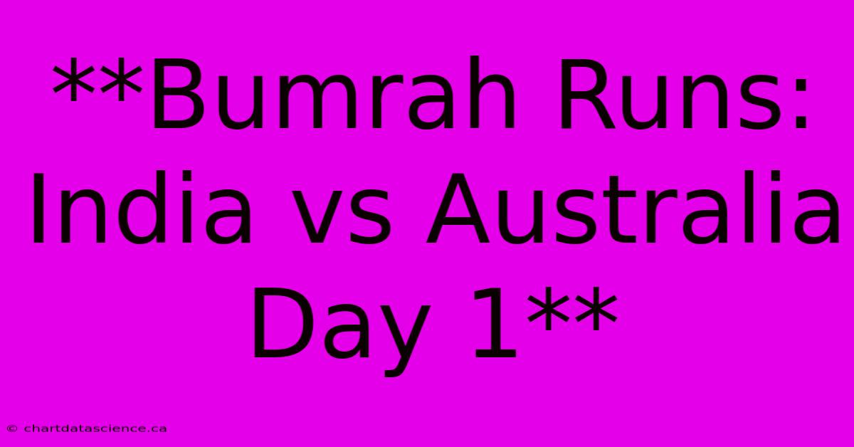 **Bumrah Runs: India Vs Australia Day 1**