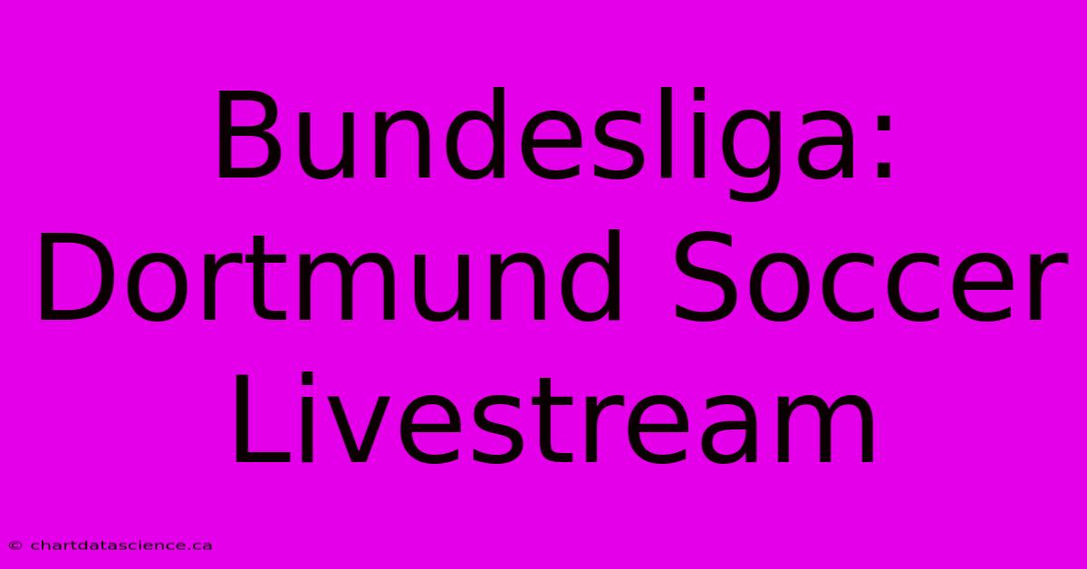 Bundesliga: Dortmund Soccer Livestream