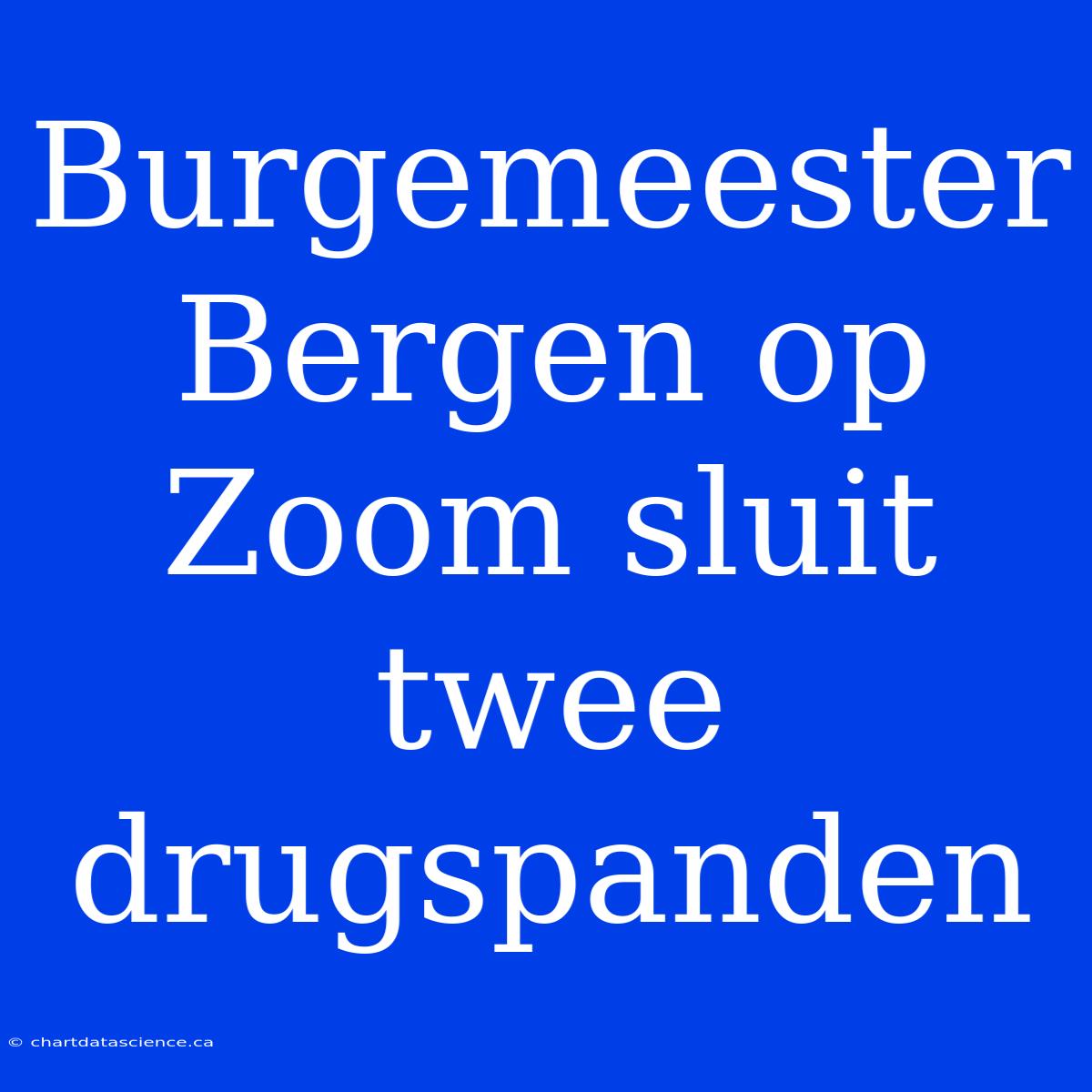 Burgemeester Bergen Op Zoom Sluit Twee Drugspanden