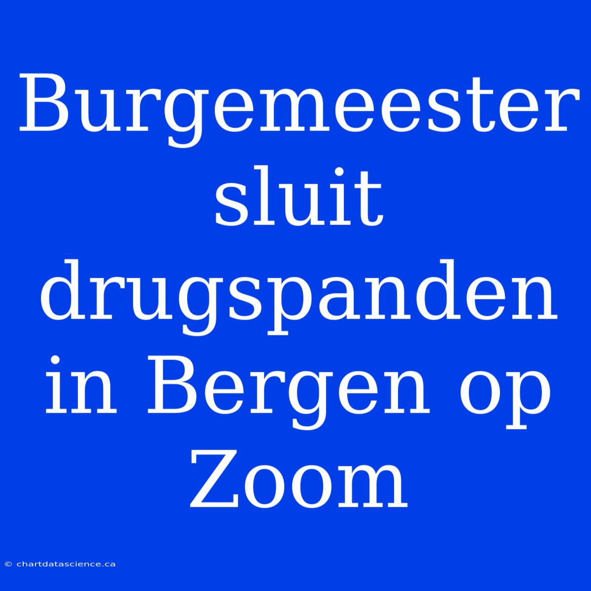 Burgemeester Sluit Drugspanden In Bergen Op Zoom