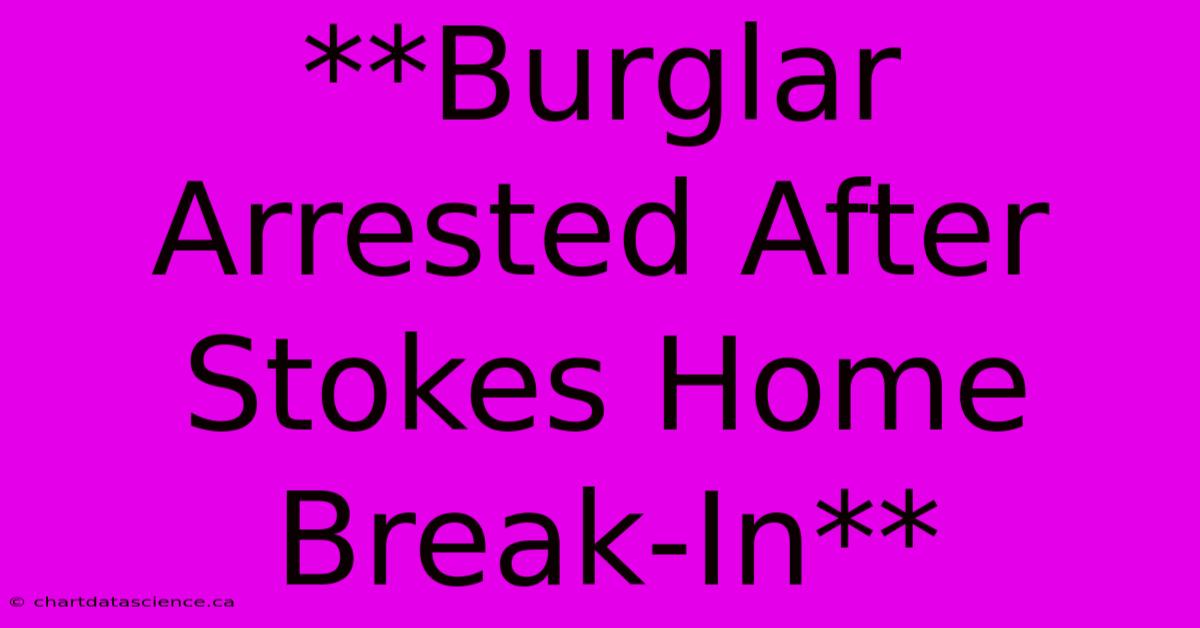 **Burglar Arrested After Stokes Home Break-In**