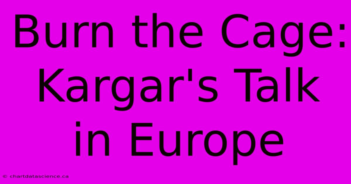 Burn The Cage: Kargar's Talk In Europe