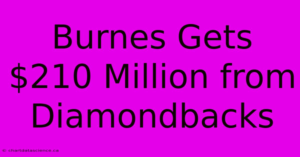 Burnes Gets $210 Million From Diamondbacks