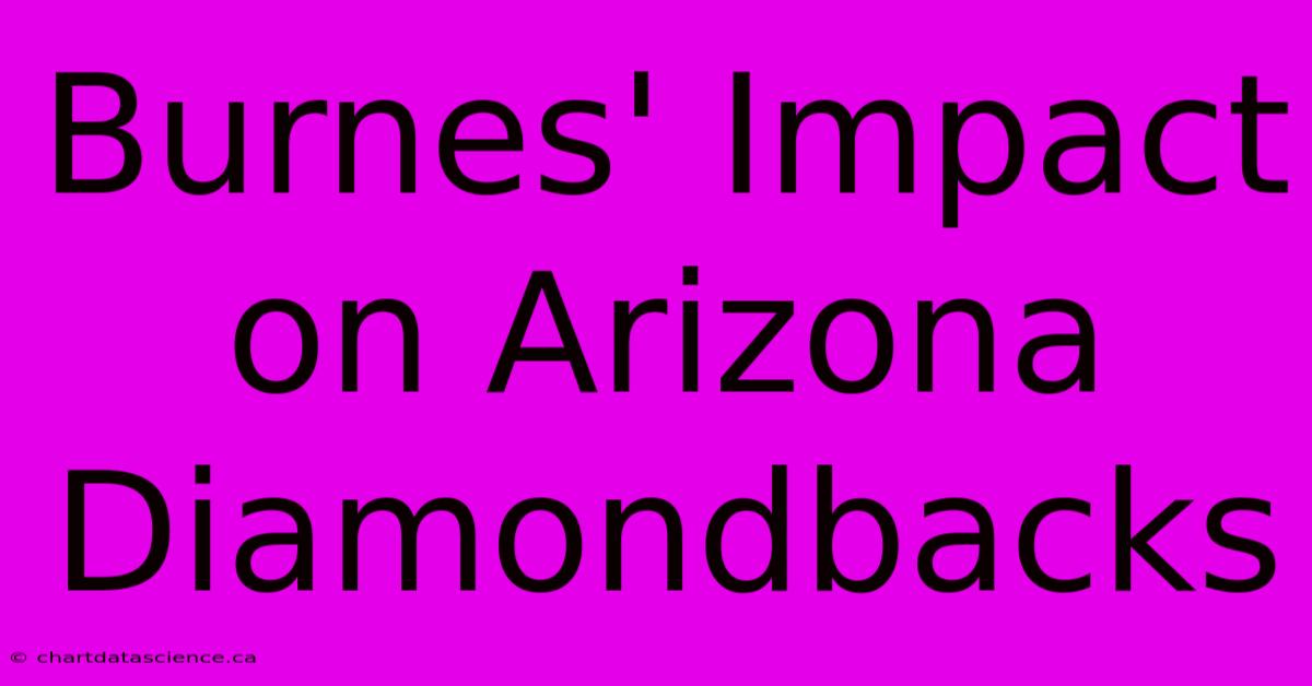 Burnes' Impact On Arizona Diamondbacks