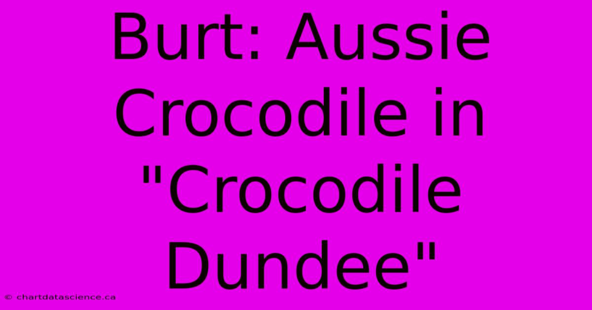 Burt: Aussie Crocodile In 