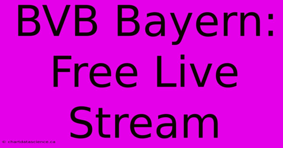 BVB Bayern: Free Live Stream