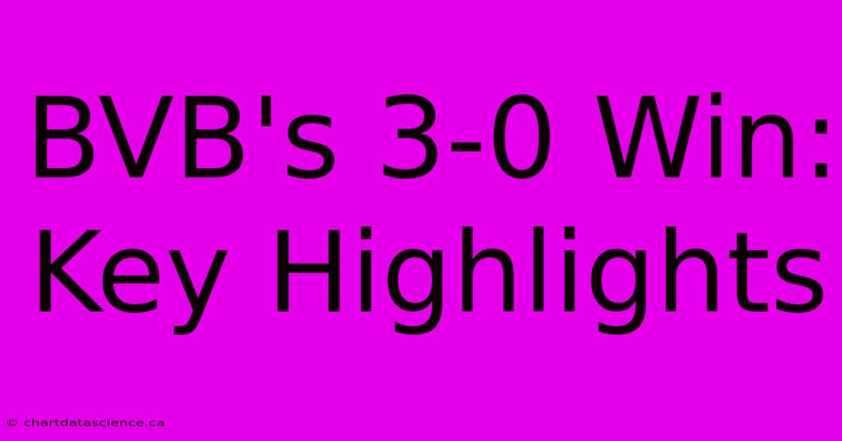 BVB's 3-0 Win: Key Highlights