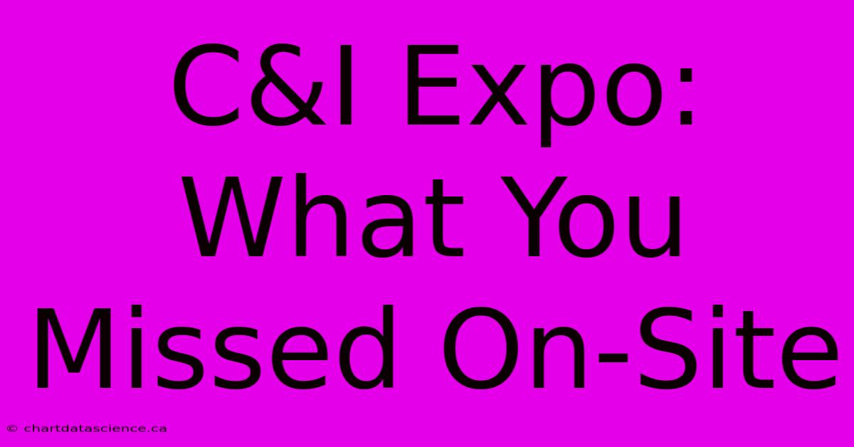 C&I Expo: What You Missed On-Site 