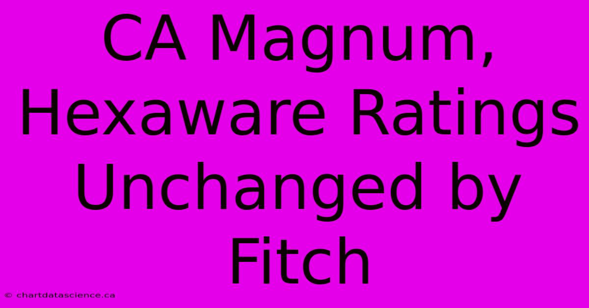 CA Magnum, Hexaware Ratings Unchanged By Fitch