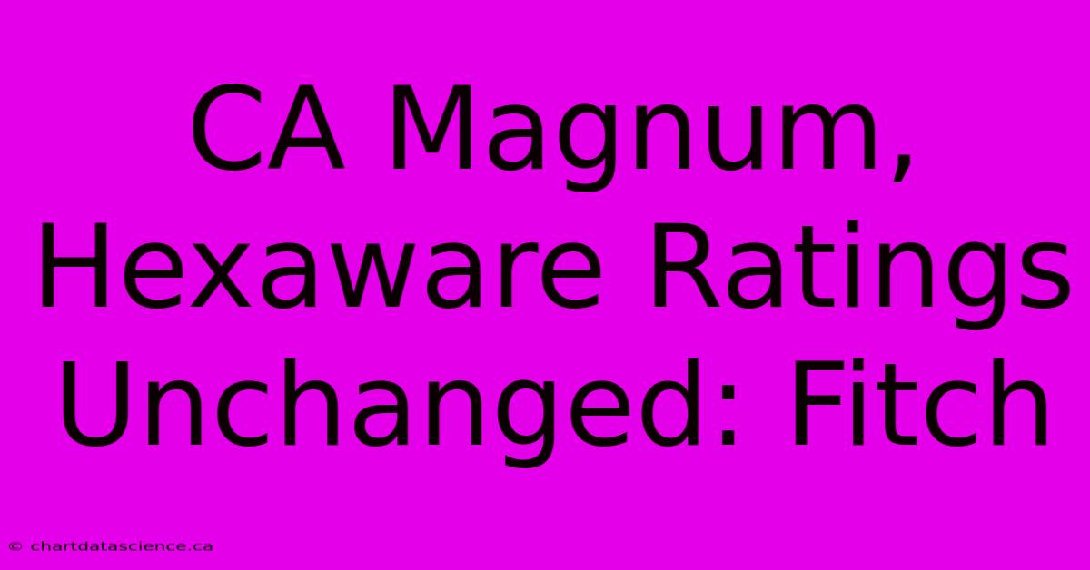 CA Magnum, Hexaware Ratings Unchanged: Fitch