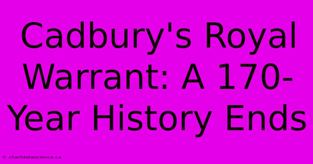 Cadbury's Royal Warrant: A 170-Year History Ends