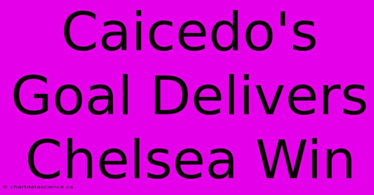 Caicedo's Goal Delivers Chelsea Win