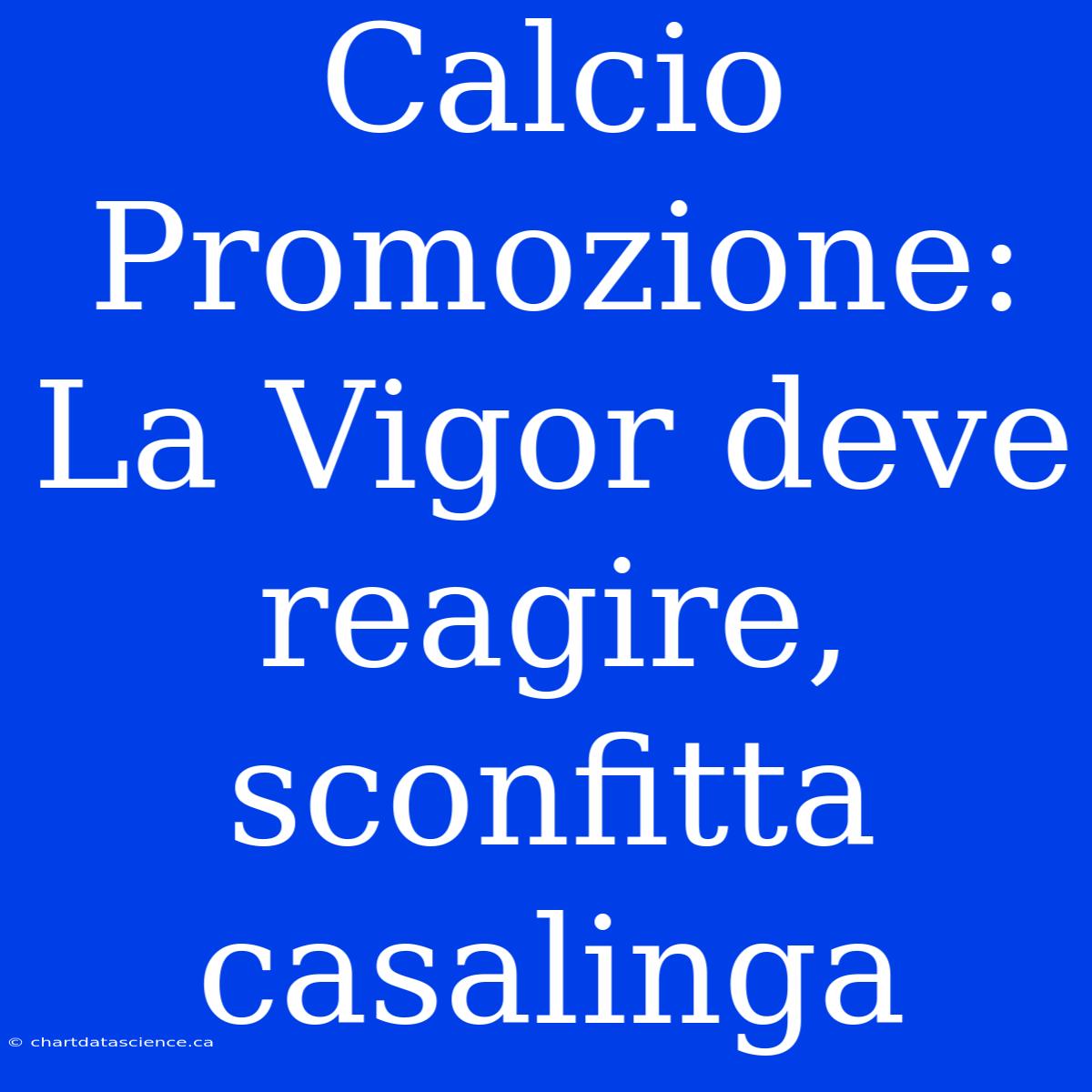 Calcio Promozione: La Vigor Deve Reagire, Sconfitta Casalinga