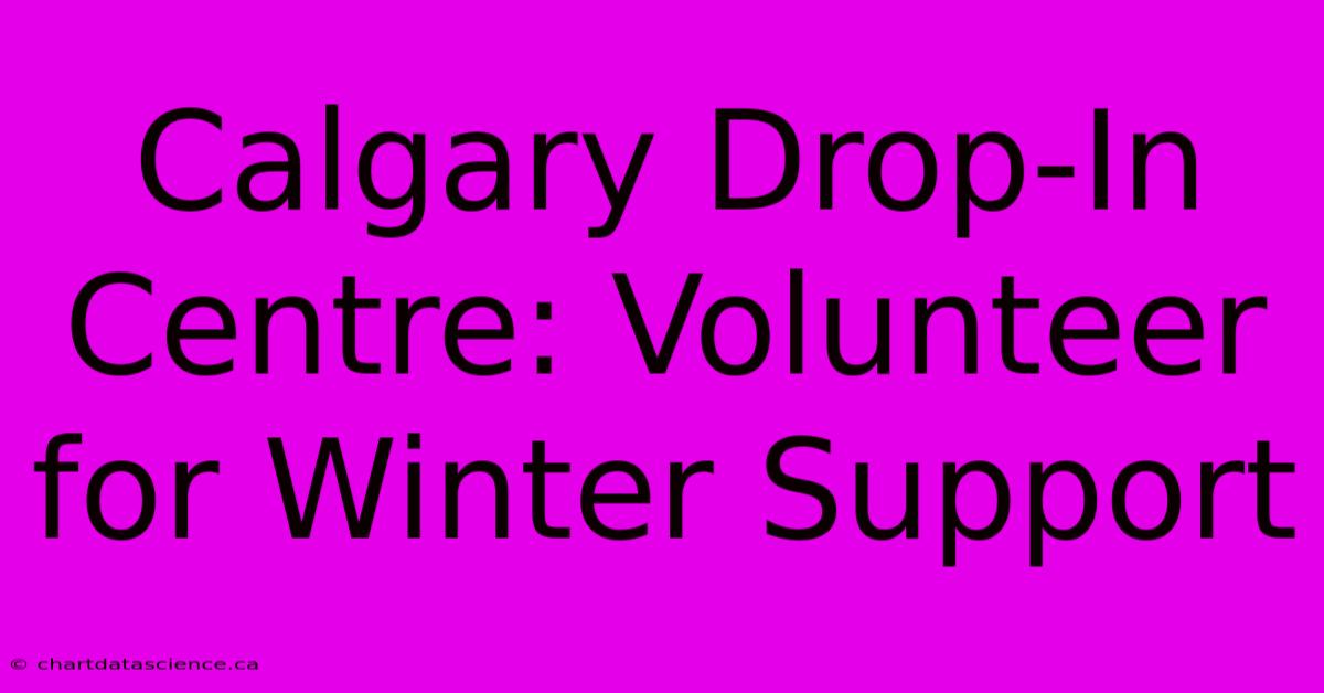 Calgary Drop-In Centre: Volunteer For Winter Support 