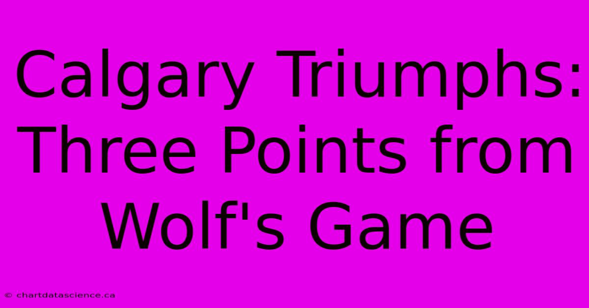 Calgary Triumphs: Three Points From Wolf's Game