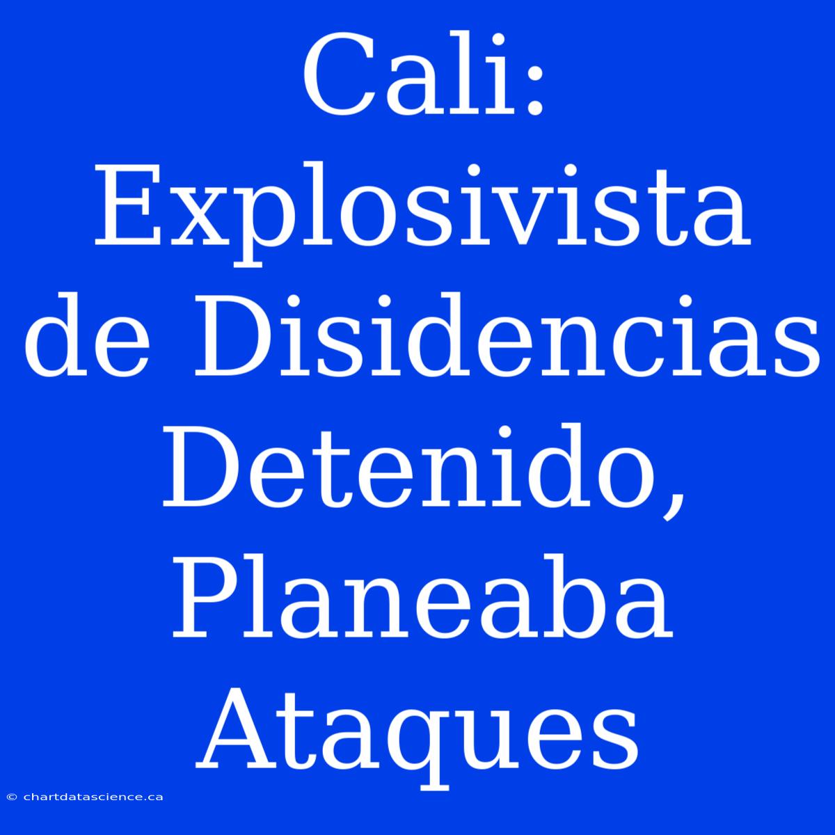 Cali: Explosivista De Disidencias Detenido, Planeaba Ataques