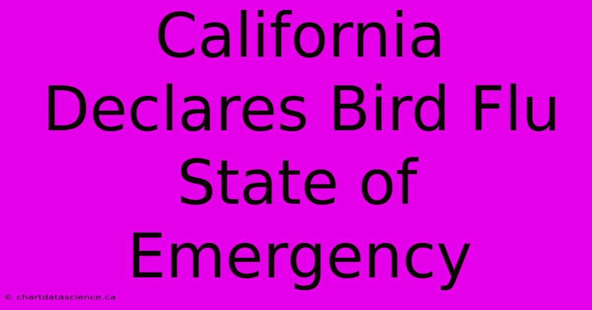 California Declares Bird Flu State Of Emergency