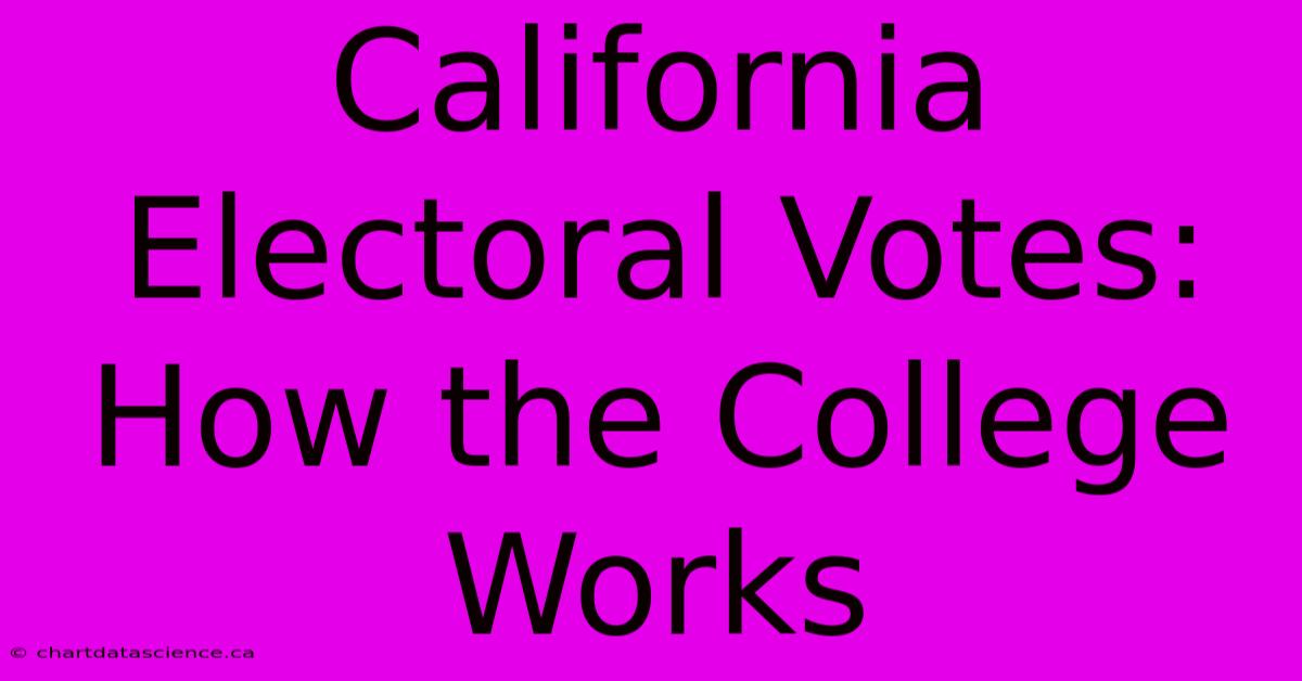 California Electoral Votes: How The College Works