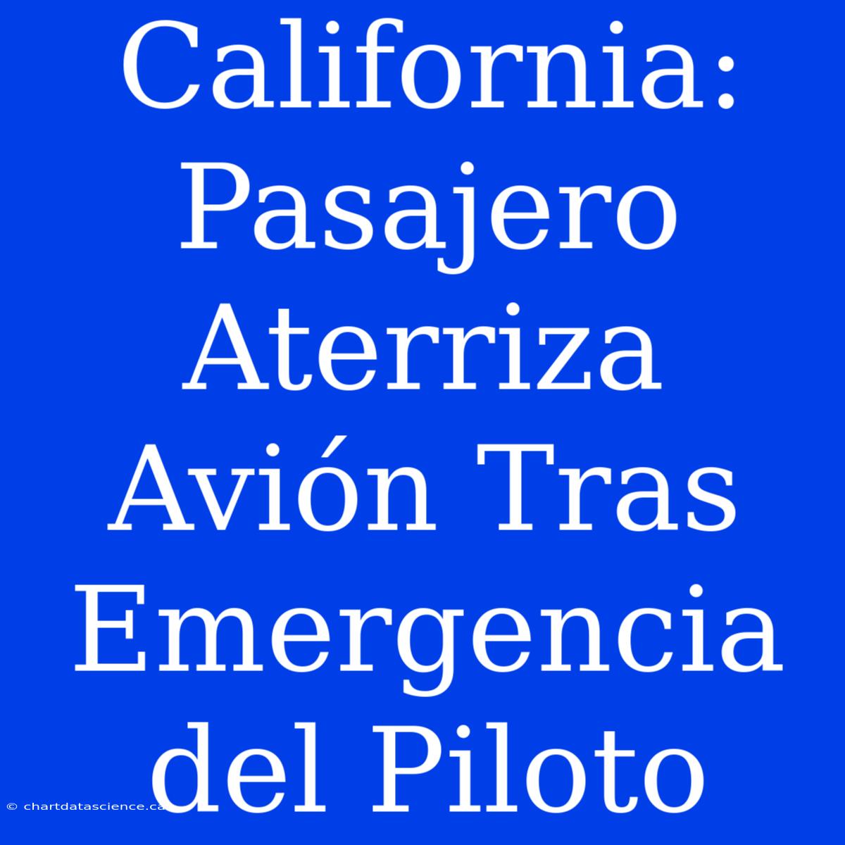 California: Pasajero Aterriza Avión Tras Emergencia Del Piloto