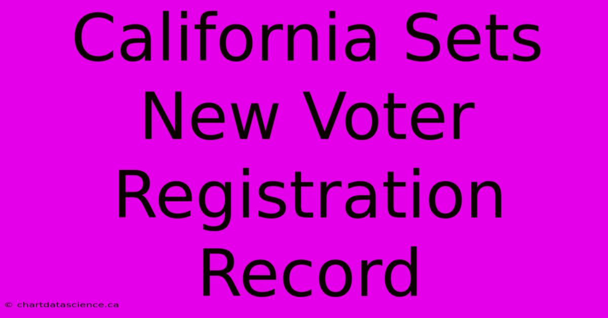 California Sets New Voter Registration Record