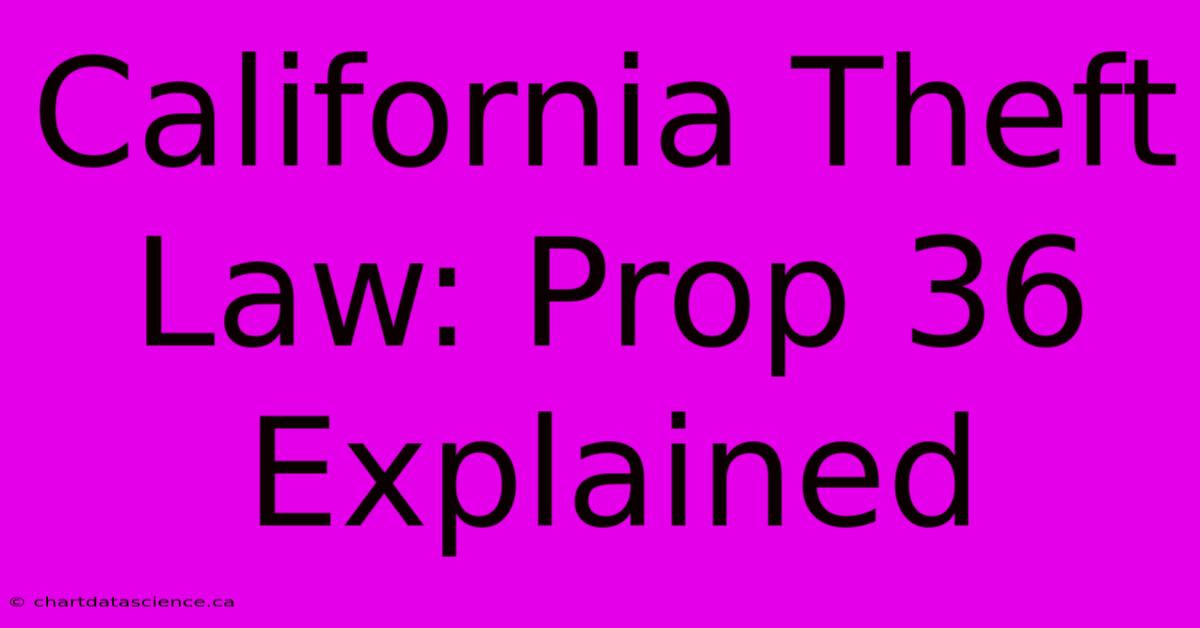 California Theft Law: Prop 36 Explained