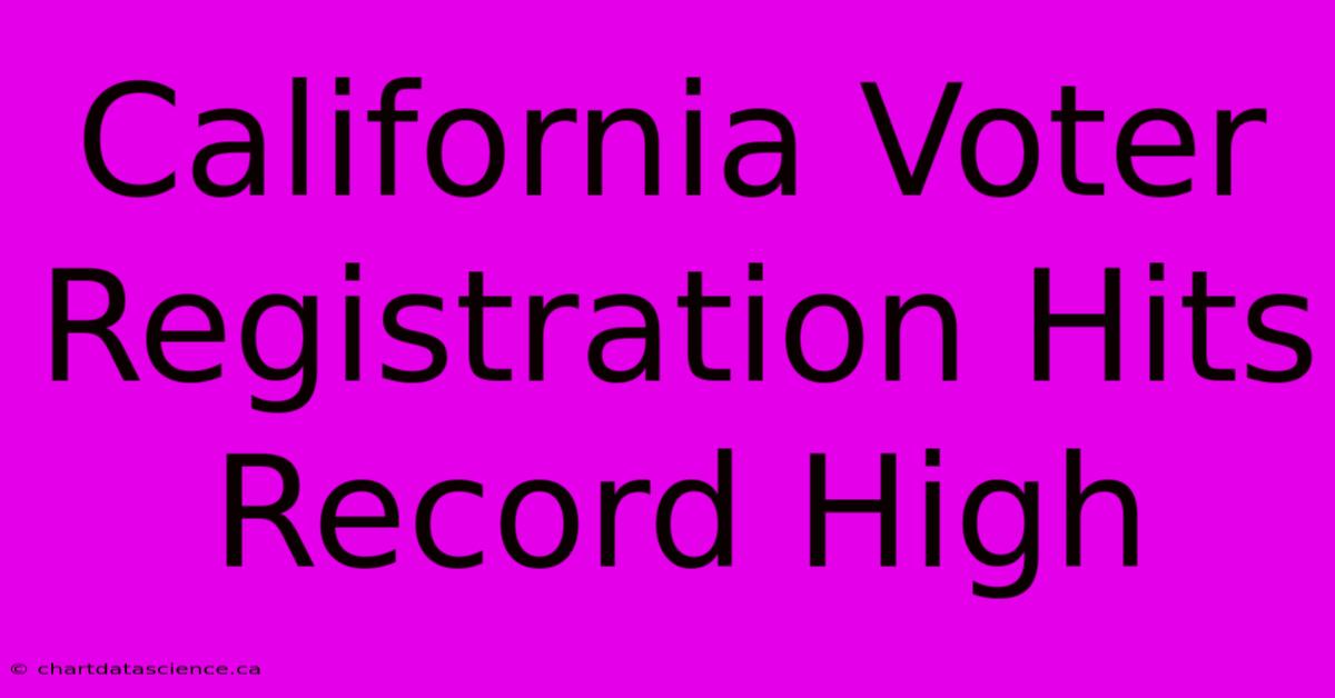 California Voter Registration Hits Record High