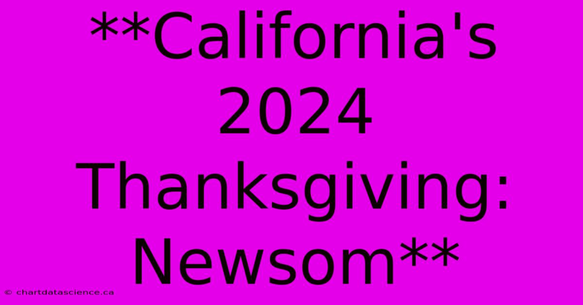 **California's 2024 Thanksgiving: Newsom**