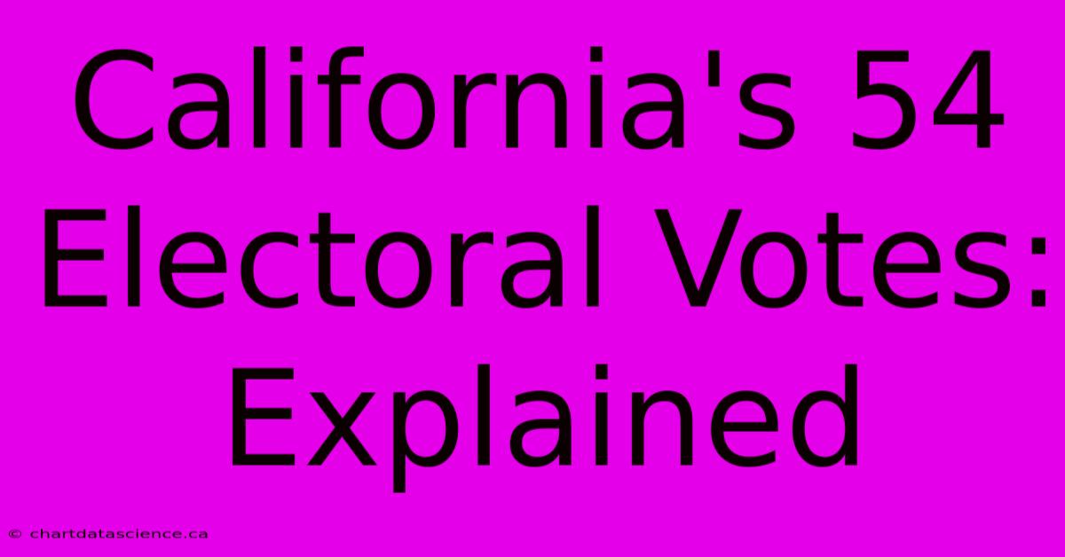 California's 54 Electoral Votes: Explained