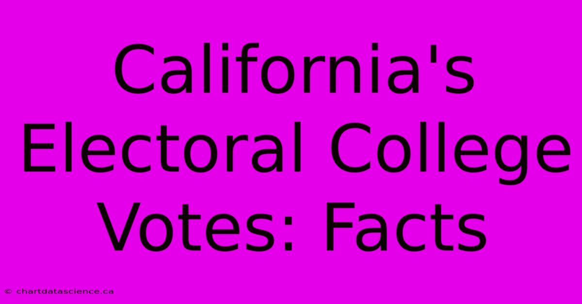 California's Electoral College Votes: Facts