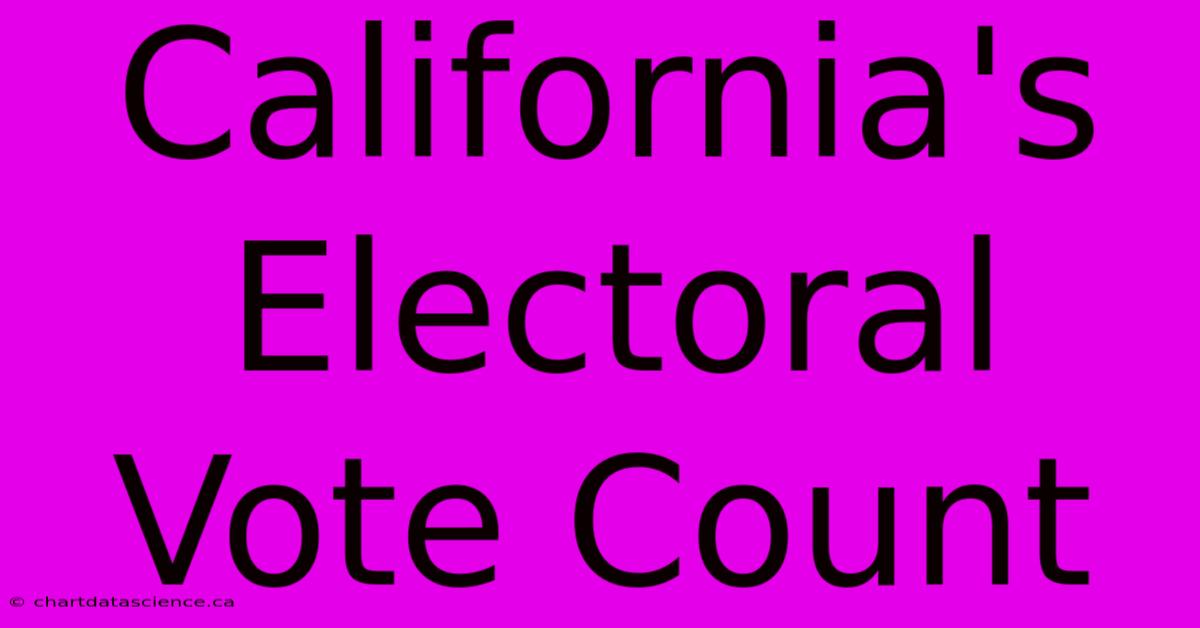 California's Electoral Vote Count