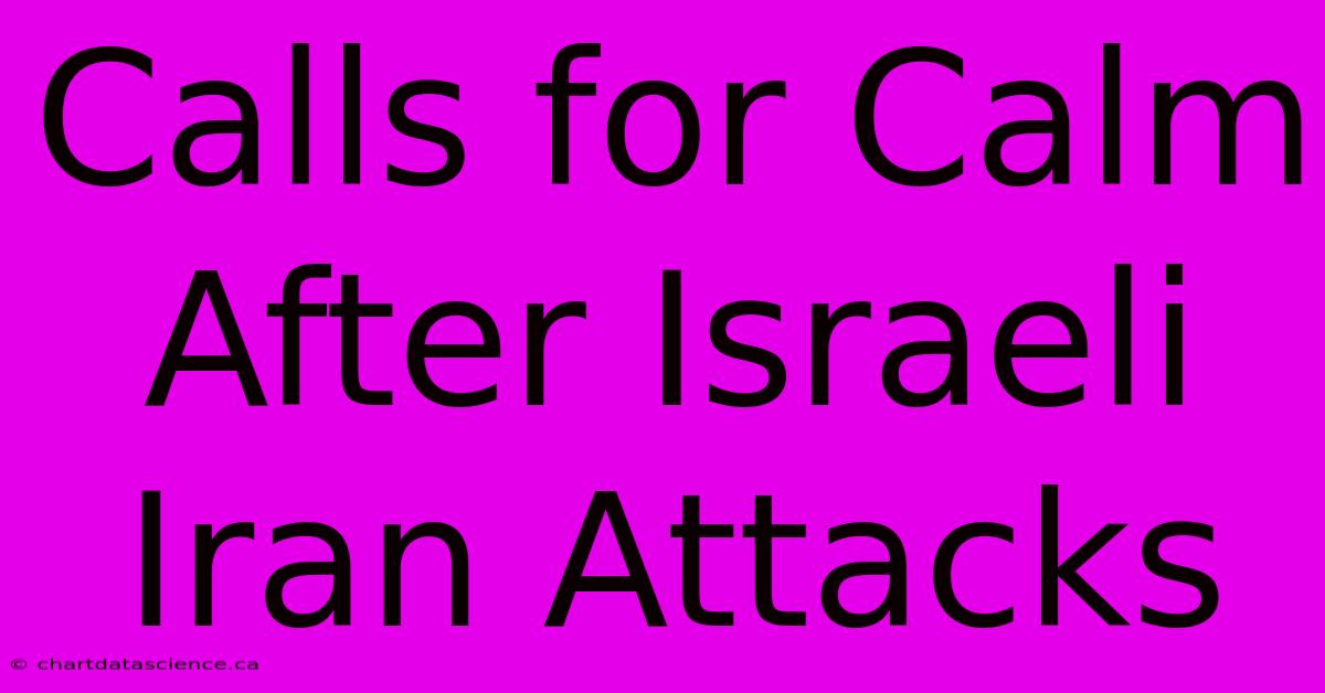 Calls For Calm After Israeli Iran Attacks