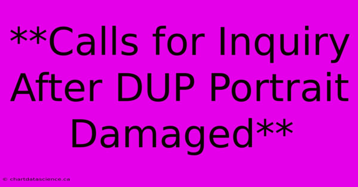 **Calls For Inquiry After DUP Portrait Damaged** 