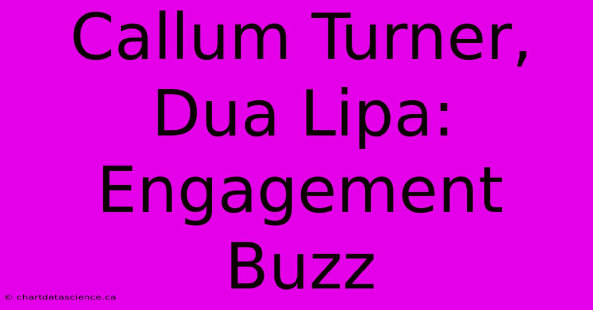 Callum Turner, Dua Lipa: Engagement Buzz