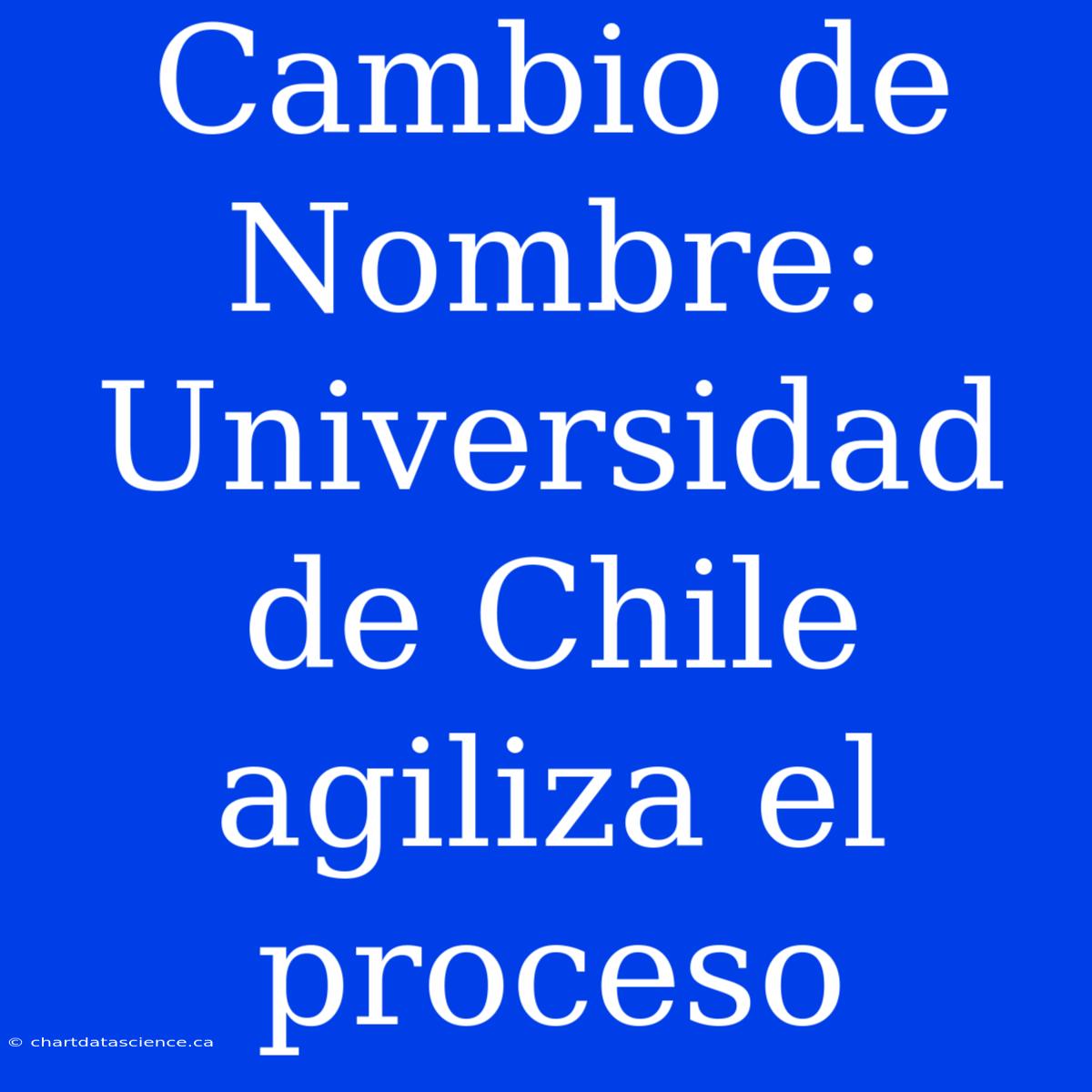 Cambio De Nombre: Universidad De Chile Agiliza El Proceso