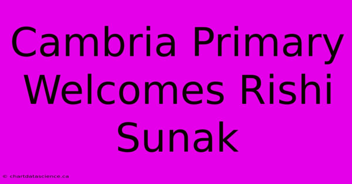 Cambria Primary Welcomes Rishi Sunak