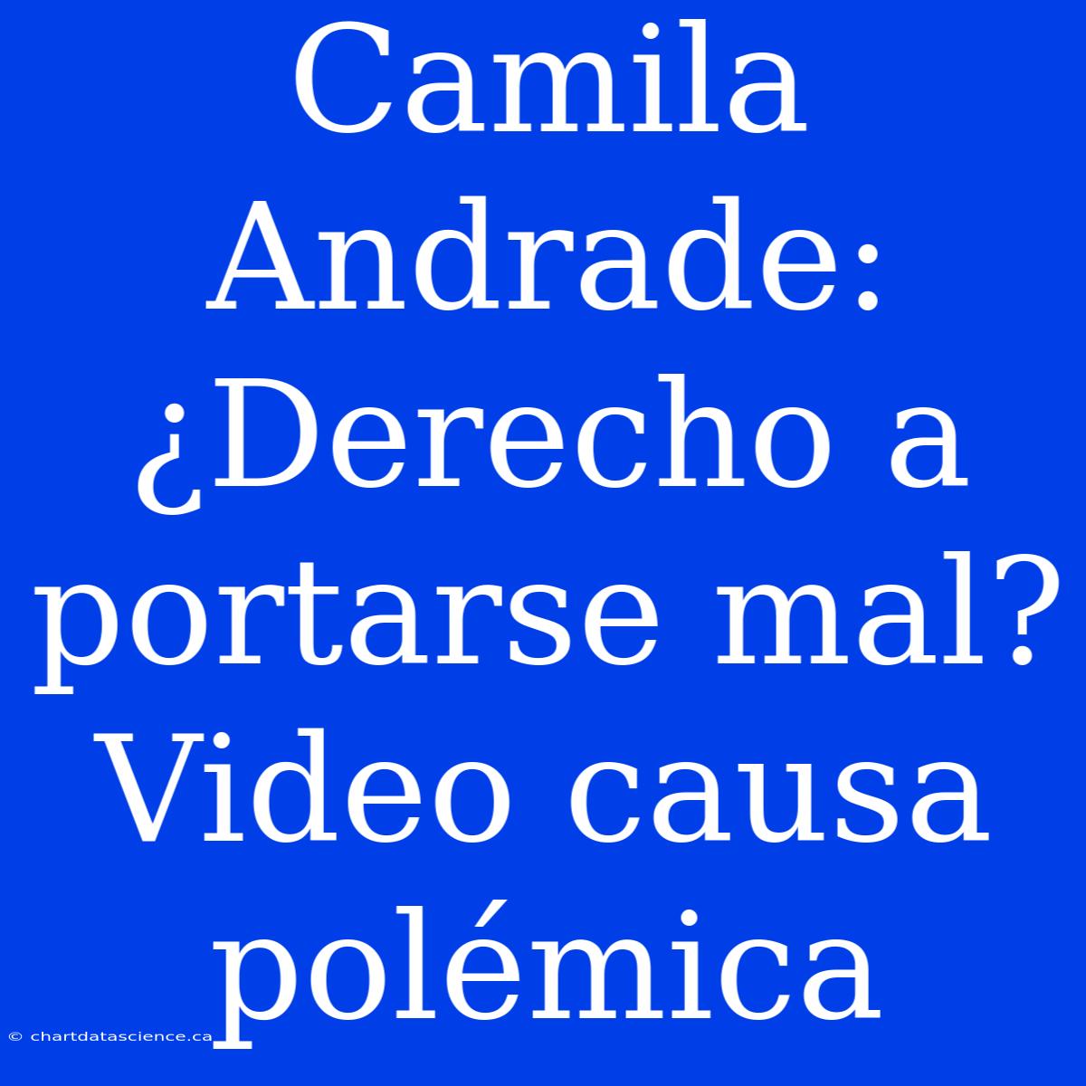 Camila Andrade: ¿Derecho A Portarse Mal? Video Causa Polémica